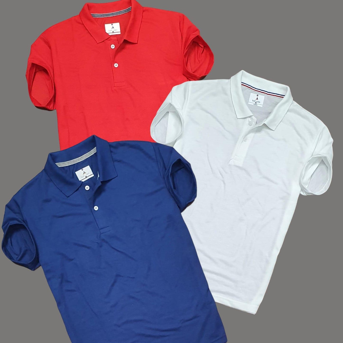Plane Matty Solid Half Sleeves Mens Polo neck T-Shirt Pack Of 3 - Pass Ka Bazaar