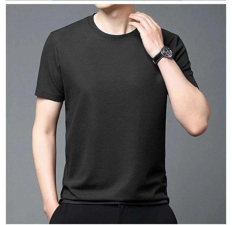 Polyester Stretchable Solid Half Sleeves Mens Round Neck T-Shirt Pack Of 5 - Pass Ka Bazaar