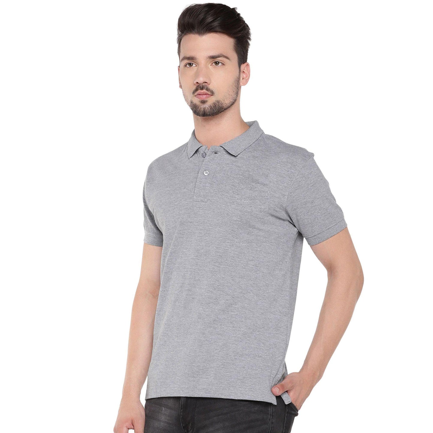 Cotton Blend Solid Half Sleeves Polo T-Shirt - Pass Ka Bazaar