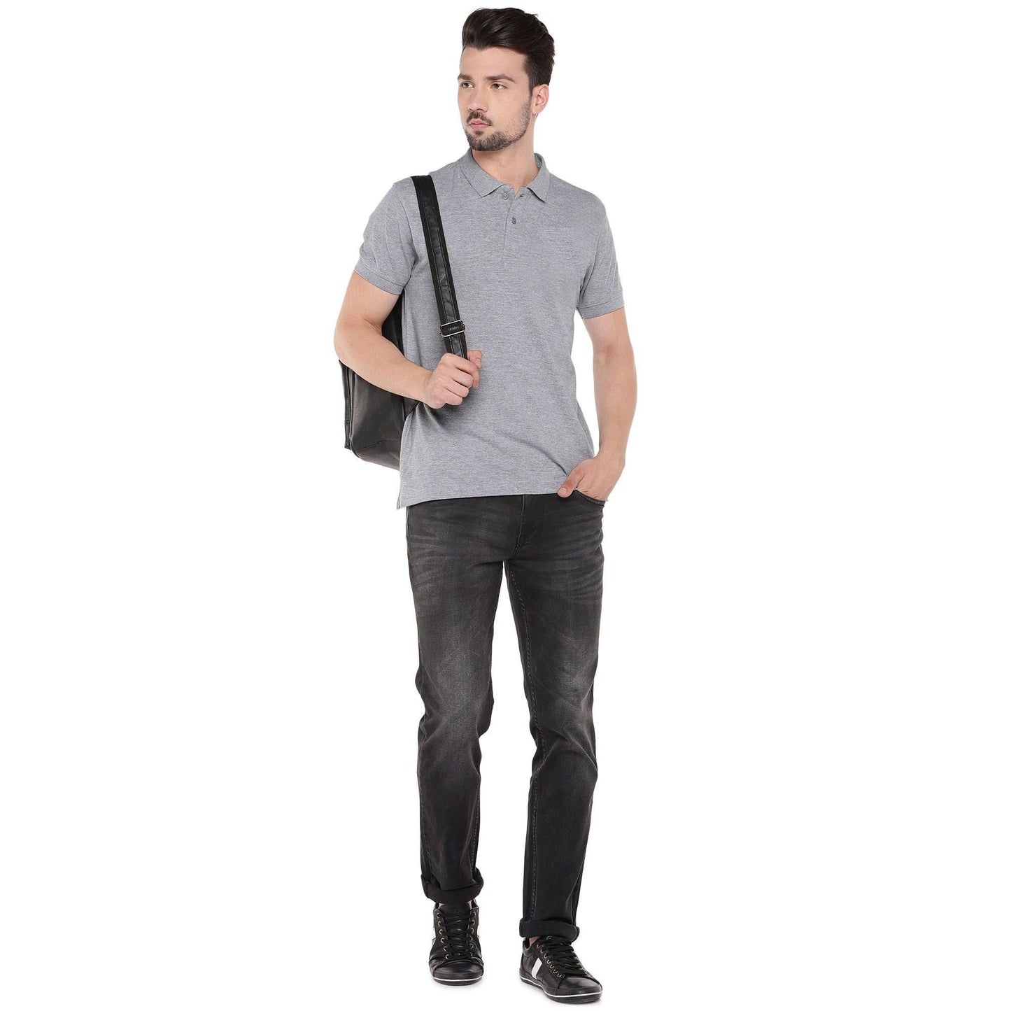 Cotton Blend Solid Half Sleeves Polo T-Shirt - Pass Ka Bazaar