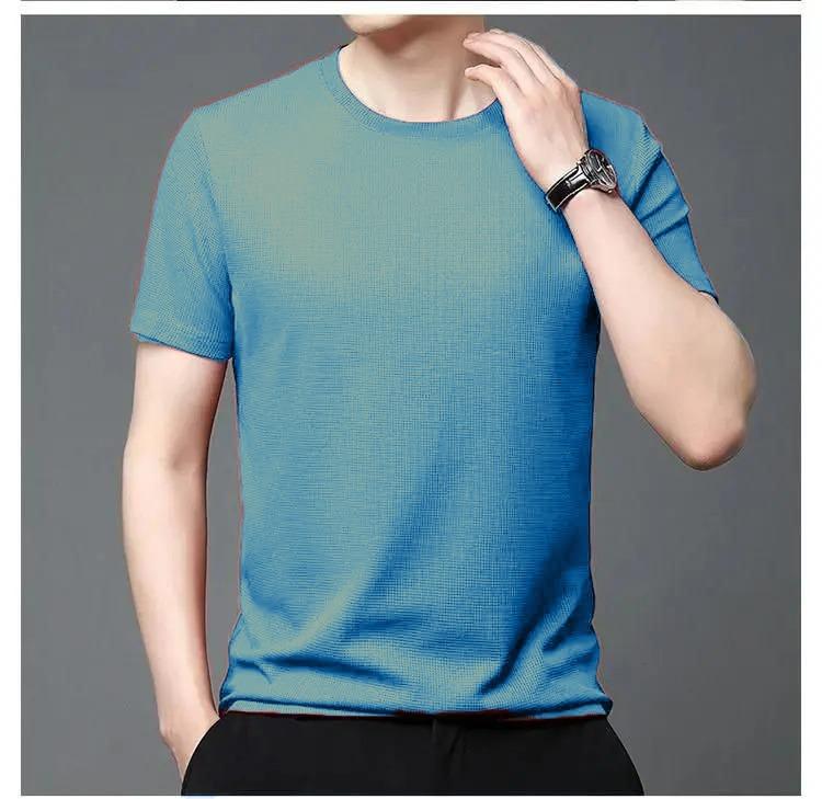 Polyester Stretchable Solid Half Sleeves Mens Round Neck T-Shirt Pack Of 5 - Pass Ka Bazaar