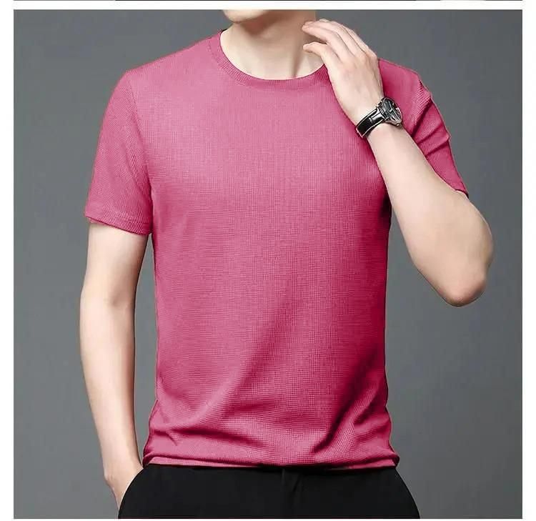 Polyester Stretchable Solid Half Sleeves Mens Round Neck T-Shirt Pack Of 5 - Pass Ka Bazaar
