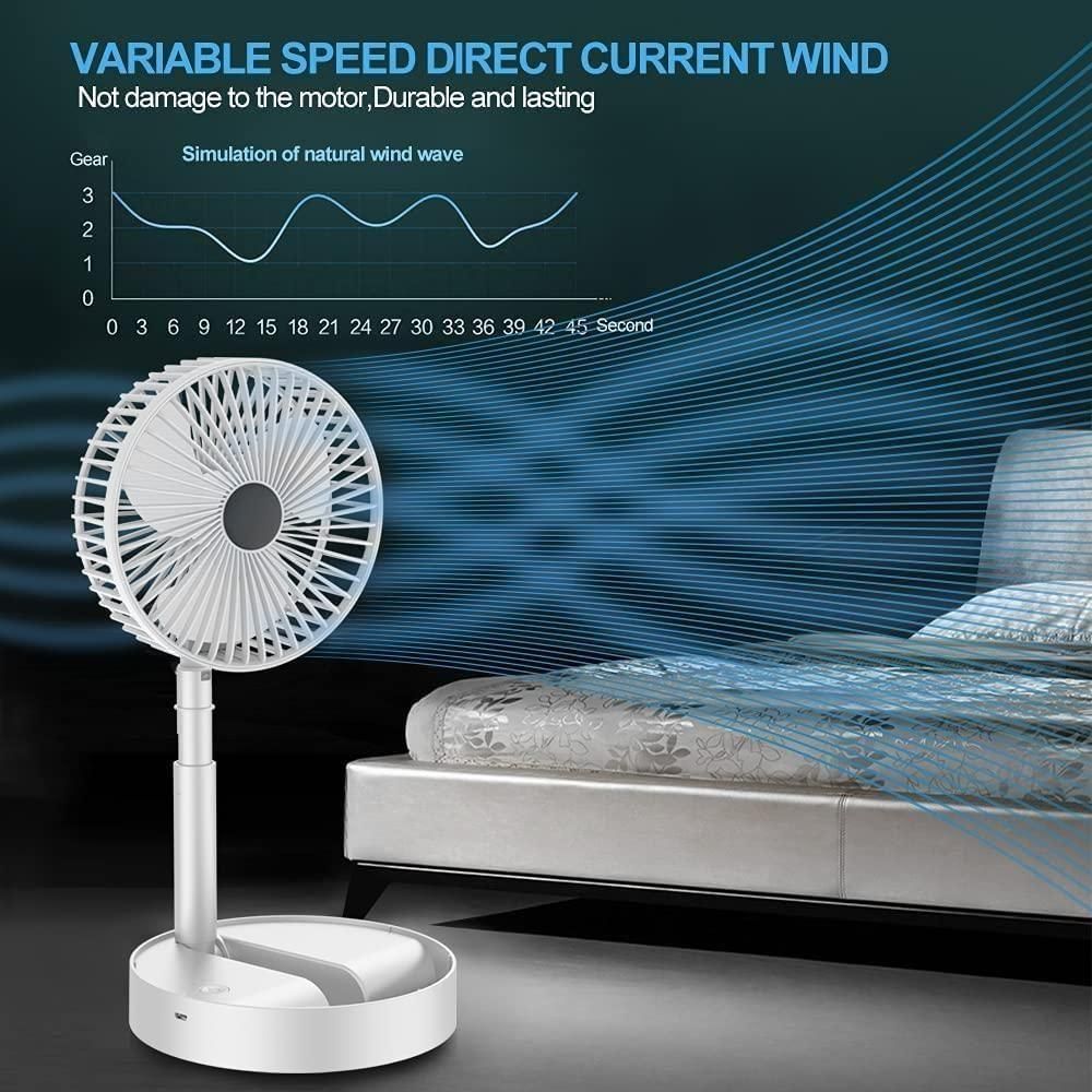Standing Rechargeable Pedestal Fan - Pass Ka Bazaar