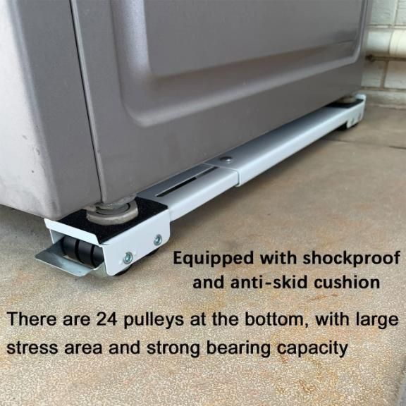 Close-up of a garage door roller with text highlighting features