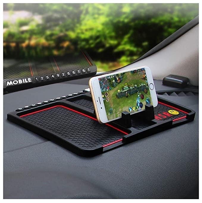 HSR Car Accessories Multifunction Phone GPS Holder Anti-Slip Silicone Pad and Car Mobile Holders for Car Dashboard - Pass Ka Bazaar