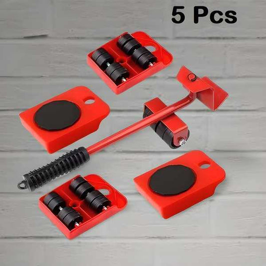 Set of five red and black tools on a wooden surface with '5 Pcs' text.
