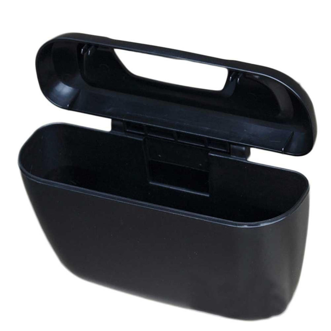 Black plastic case with a handle on a white background