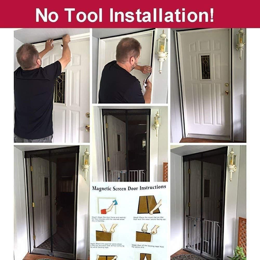 Door Curtain-Mesh Magnetic Foldable Door Curtain