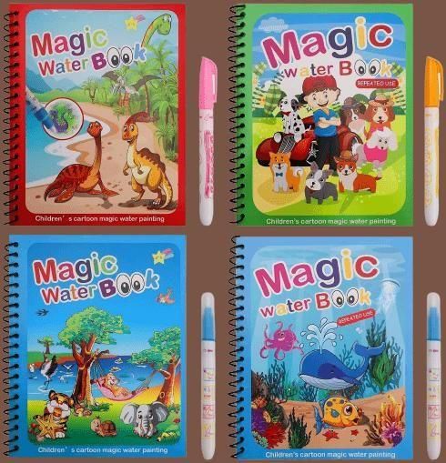 Water Coloring Book Doodle with Magic Pen Painting Board - Pass Ka Bazaar