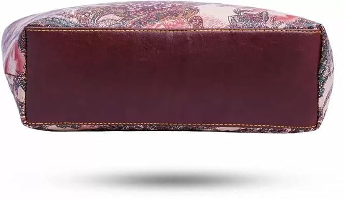 Shining Star Women's Multi Colour Hand Bag With Clutch (Brown)