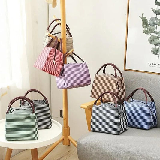 Waterproof Nylon Zipper Portable Oxford Lunch Bag for Women - Pass Ka Bazaar