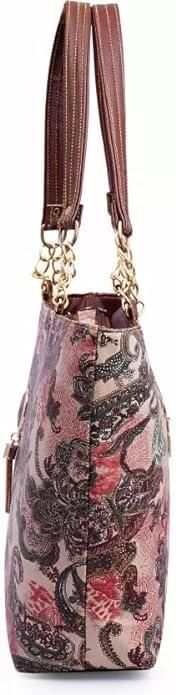 Shining Star Women's Multi Colour Hand Bag With Clutch (Brown)